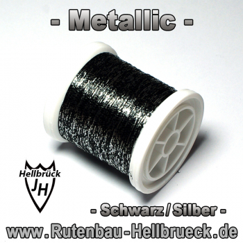 Bindegarn Metallic - Stärke: -C- Farbe: Schwarz / Silber